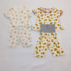 未使用あり☆ベビーパジャマ 半袖 2点セット ひまわり柄のサムネイル