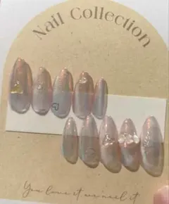 オーロラカラーが可愛いハンドメイドネイルチップです