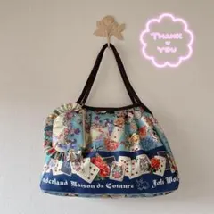 ラヴィ様専用 043 ジョリーフルール アリスパーティ柄 グラニーバッグ＆ポーチ