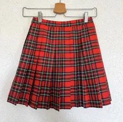 ミキハウス　MIKIHOUSE プリーツスカート　チェック　赤　130
