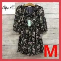 新品 after all アフターオール シースルー 花柄ワンピース Mのサムネイル