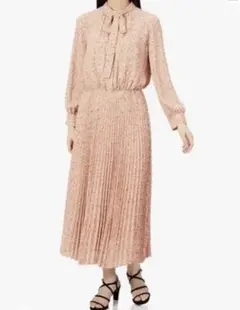 [スナイデル] プリントプリーツワンピ　ピンク