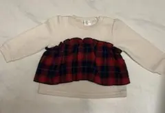 西松屋　ベビー　トレーナー　チェック　70〜80 サイズ