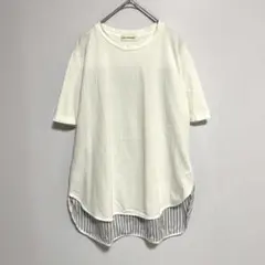 INED イネド　ホワイト　半袖Tシャツ カットソー　トップス　9
