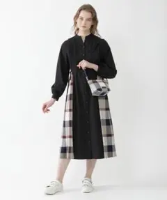 美品　ブルーレーベルクレストブリッジ ソフトコットンブロードシャツワンピース