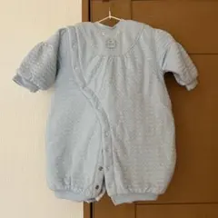 ベビー50〜80サイズロンパース カバーオール 水色