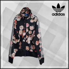 アディダス　レディース　ジャージ　トラック　ジャケット　韓国　古着　花柄
