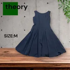 e1718☆theory ノースリーブ フレアワンピース M
