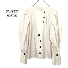 美品！　UNITED TOKYO　フロータックパフスリーブブラウス　白