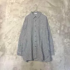 GU♡レディース ギンガムチェック コットンシャツ レギュラーカラー M