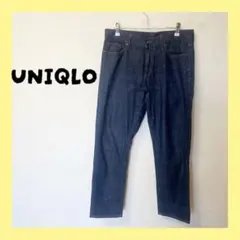 ☆UNIQLOユニクロダークブルー ストレートデニムW28（66cm）