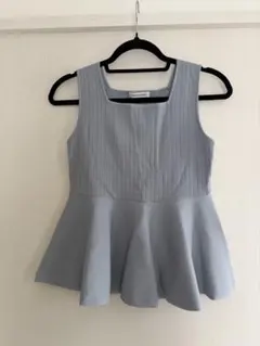 natural couture ペプラムノースリーブ ブルー Fのサムネイル