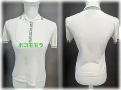 お値下げ　ホコモモラ⭐︎薄手半袖ポロシャツニット　アイボリー　M サイズ