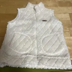 ホワイト フリース キルティングベスト