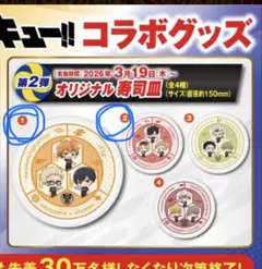 くら寿司ハイキューコラボ寿司皿 2枚セット