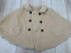 ベビーポンチョ ベージュ リバーシブル