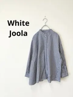 White Joola ホワイトジョーラ ストライプ バンドカラー ブラウス Mのサムネイル