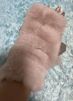 【中古品】ファー手袋 / 薄いピンク