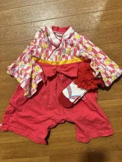 晴れ着 袴ロンパース ヘアバンド&靴下付き 80サイズ