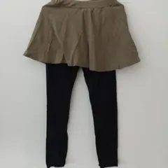 スカート付きレギンス 130サイズ オリーブグリーン