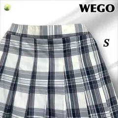 【未使用品】WEGO プリーツスカート ホワイト チェック柄 サイズS タグ付き