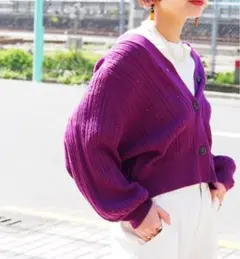 透かし編みニットカーディガン NICOLE CLUB カーディガン