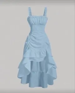 SHIEN ブルー 水色 フリルキャミワンピース ブラウス