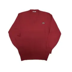 ※ぼん様専用 LACOSTE 赤 Vネック ニットセーター 80s
