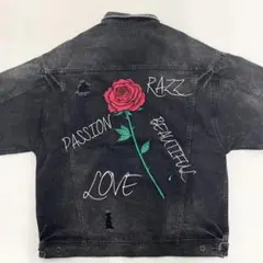 RAZZ シャツ　ジャケット　ジージャン　デニム　薔薇　平成 ローズ　ギャル男