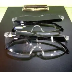 老眼鏡？　メガネ型拡大鏡？　クリアレンズ　透明レンズ　2個セット　作業用　②