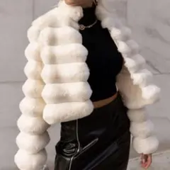 shein ファーショートジャケット　アウター