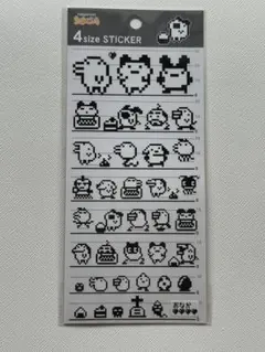たまごっち 4sizeステッカー 白黒ドット