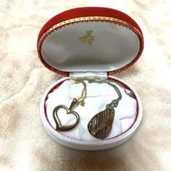 ハート型と天然石ペンダントのネックレスセット　綺麗
