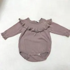 フリル付きロンパース　女の子　長袖