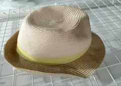 ZARA ベージュクリームストライプ帽子
