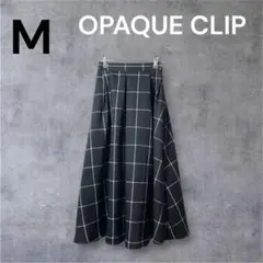 OPAQUE.CLIP ブラック M スカート ロング丈 チェック柄 おでかけ