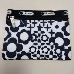 レスポートサック　Lesportsac　モノトーン花　ポーチ