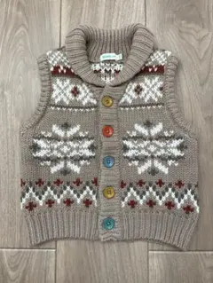BEAMS キッズ　ノルディック柄 ベスト 110