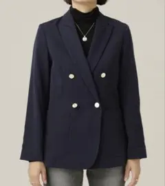 NANO universe ナノユニバース　Wボタンジャケット　ネイビー