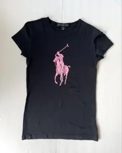 RALPH LAUREN 半袖Tシャツ ブラック　ピンクビックポニー　Mサイズのサムネイル
