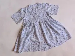 COMME CA ISM 花柄 半袖ワンピース フリルネックのサムネイル