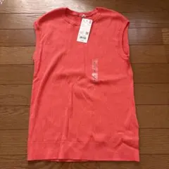 UNIQLO リブノースリーブトップス L ピンク