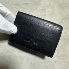✨激レア✨ サンローラン 三つ折り 折り財布 ミニ タイニー クロコ ブラック
