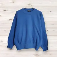 1394 ランセル トレーナー スウェット 長袖 (M) 青 プリント文字