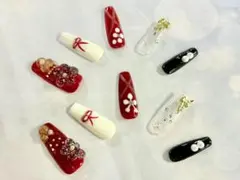 ハンドメイド ネイルチップ 10個セット デザイン多彩