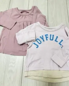 【ユニクロ 他】長袖トップス　2枚セット　80 女の子　ロンT 冬服