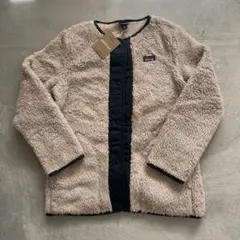 新品patagonia フリース　XL(キッズ) ベージュ/ネイビー