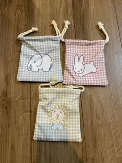 タイトーくじ　ブルーナアニマル　巾着ポーチ　3種　一番くじ