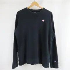 Champion ロゴ プリント フェード スウェット トレーナー 古着 M 黒
