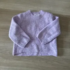 ZARA 薄紫 リブ編みセーター 110cm